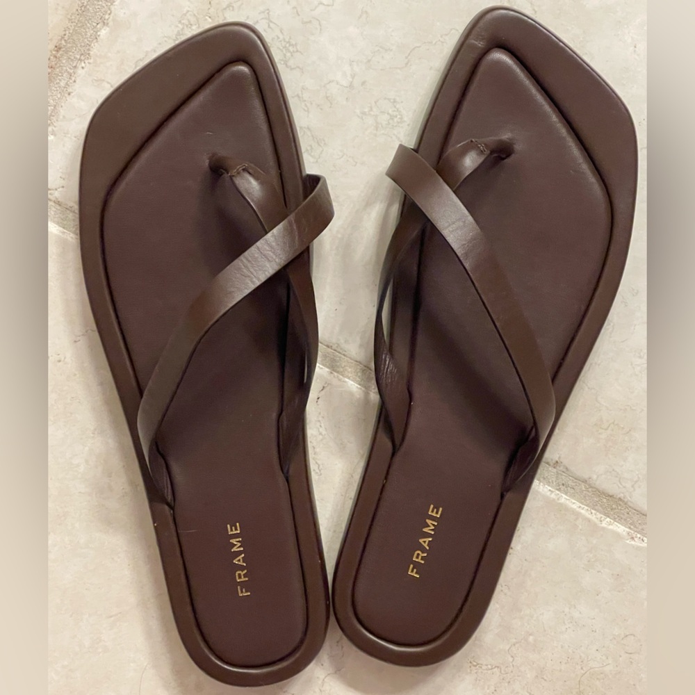 Frame Brown Leather Sandals